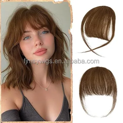 100% Remy Human Hair European Bangs Extension Air Bangs French Bangs Fringe Natural Human Hairpieces
