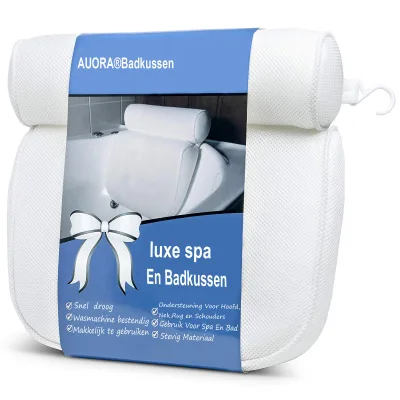 Luxury Wholesale Changshu Breathable Durable 3d air Mesh Spa Back Support Bath Tub Pillow 2021 with 6 Suction Cups for Bathtub