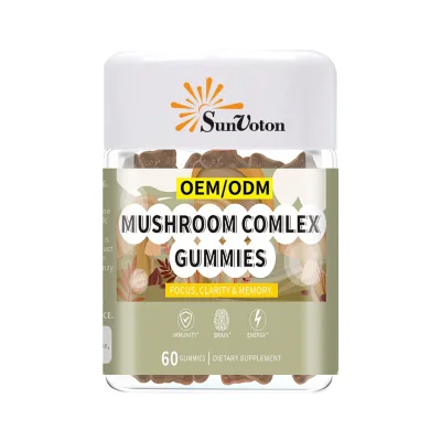 Immune Support Lions Mane Gummies Mushroom Complex Supplement Mushroom Gummies Oem Vegan Nootropic Brain Supplement