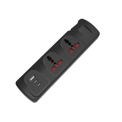 Switch with Overload Protection Universal 3 Outlets PP Copper Power Strip with 2 USB-C & 1 USB-A Ports Child Safety Shutter