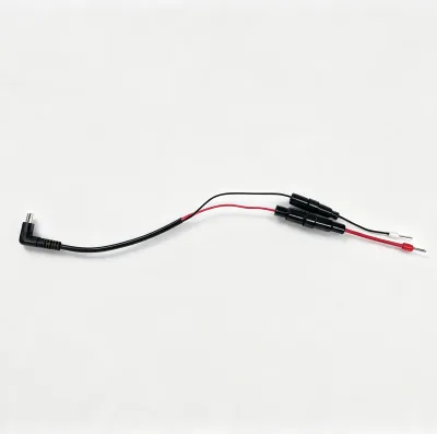 L-shaped DC Power Cable Type-C Elbow Power Cord With Fuse Holder Pre-stripped Wire Terminal Custom Power Wiring Harness