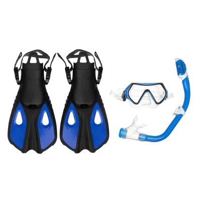 High Quality Panoramic Tempered Glass View Diving Mask Snorkel Dive Flippers Snorkeling Gear Snorkel Set for Adults