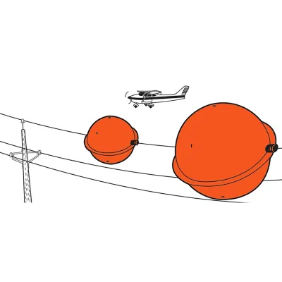 Warning Sphere Power Lines Aerial Marker Ball Optical Fiber Marker Ball for OPGW Cable