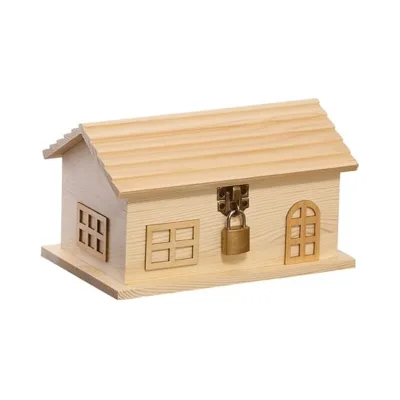 Premium Quality Piggy Bank Wooden Piggy Bank with Lock High Capacity Depositable and Desirable DIY Coloring