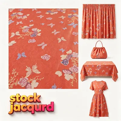 High Quality Butterfly Design 100%Polyester Rose Patterns Glossy and Skin-Friendly Satin Jacquard Fabric for Evening Dress