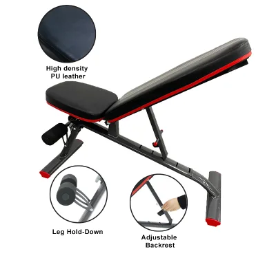Adjustable Bench Press Gym Equipment for Weight Training and Ab Exercise, Q235 Steel 660lbs Capacity Fitness Equipment Machine