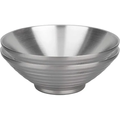 Soup Bowls Double Walled Ramen Bowls SUS304 Stainless Steel Serving Bowl for Udon Soba Pho