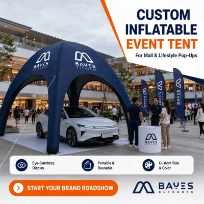 Custom Branded Waterproof Inflatable Marquee Tent Logo Printed Roof Sidewalls 400D Oxford Material for Corporate Events