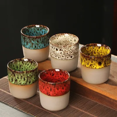 High-Temperature-Resistant Vintage Japanese-Style Ceramic Creative Rustic Earthenware Teacup