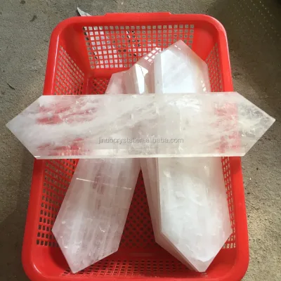 Wholesale  Custom Gem Crystals Healing Stone Crystal Double Terminated clear Quartz Point Wand for Decoration