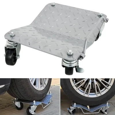 4 Brake Silver Wheel Car Dolly Simply Vehicle Jacks