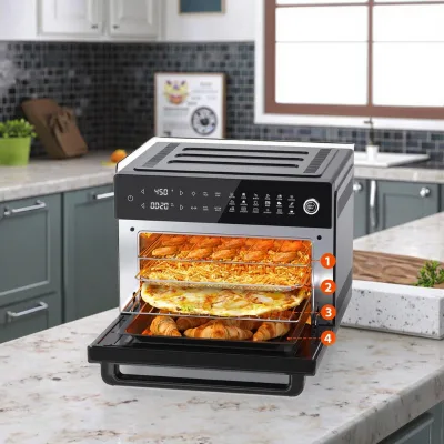4-Layer Cooking & Dual Glass Door: Large Capacity Oven for Russian Feast Preparations Air Fryer Toaster Oven