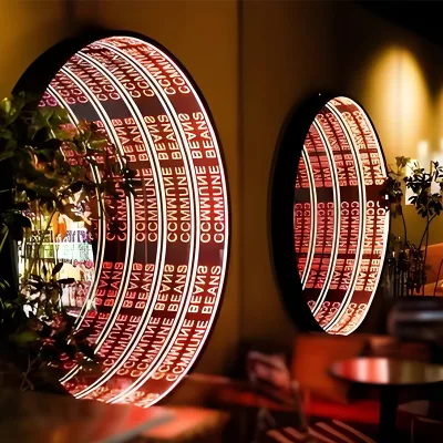 Infinite Mirror LED Light Box with Abyss Mirror Extension Effect Attractive Punch Net Red Ins for Photography Popular in Malls