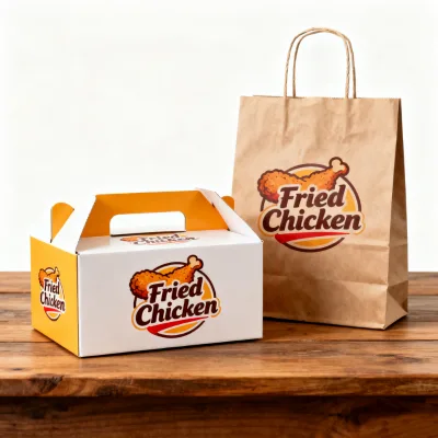 High Quality Recyclable Disposable Fried Chicken Takeout Box with Handle