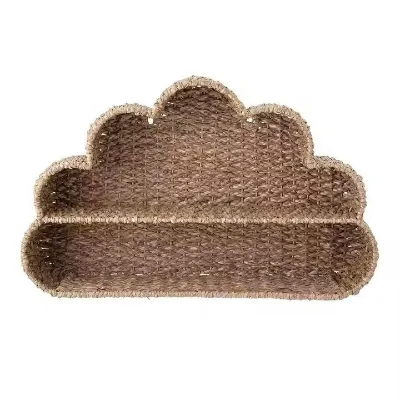 New Latest Design Seagrass Cloud Bookshelf Seagrass Cloudy Wall Mounted Book Shelf for Kids