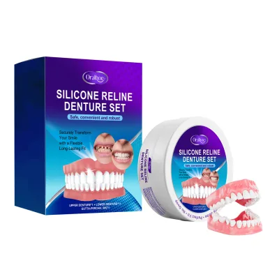 Upper and Lower False Teeth Cover Perfect Smile Veneers Comfort Denture Paste Braces for Double Row of Teeth