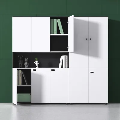 Modular Wooden File Cabinet for Home Office Simple Modern Office Bookcase Wall Data Storage Locker for Bedroom School Hotel