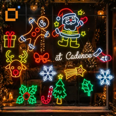 Neon Christmas Light Custom Flexible LED Neon Sign Decor Music Festival Stage Lighting Party Event Wall Background Decoration