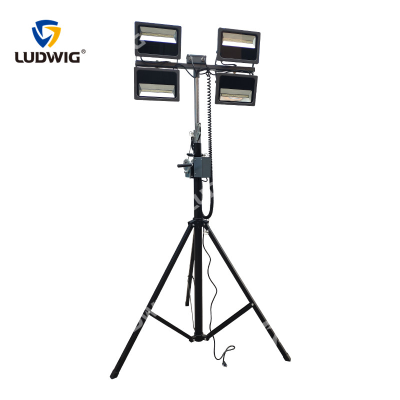 4.5 M Manual Adjustable Three-Section Mast Portable Mobile Lighthouse with LED Light for Outdoor Lighting Projects IP65