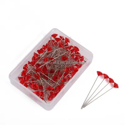 Colored Red Pins Teardrop Sewing Wedding Bouquet Floral Diamond Rhinestones Pins for DIY Craft Jewelry Making Flower