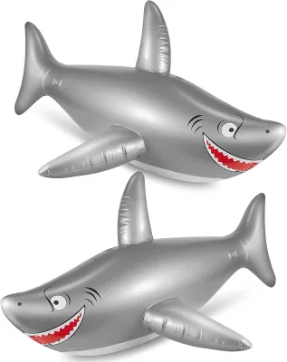 Inflatable Shark Pool Float Cute PVC Animal Float Toy for Kids Summer Beach Swimming Pool Outdoor Water Party Play