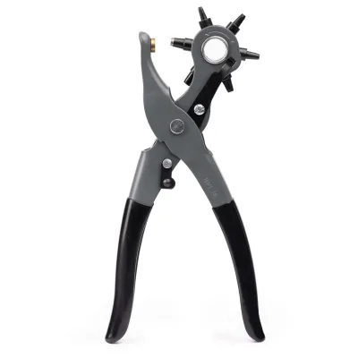 8.5 Inches Stainless Steel Multi-Hole Leather Punch Tool 6 Sizes for Leather & Rubber Hand Tool