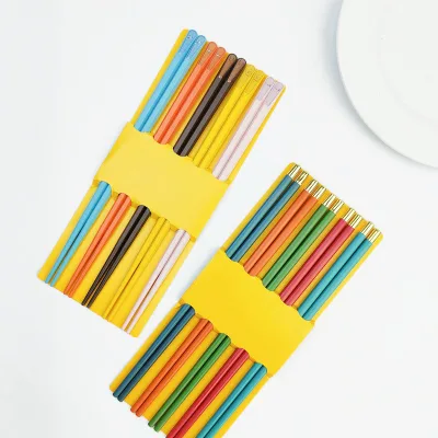 Multicolor Chinese Fiberglass Chopsticks Reusable Japanese Chopstick Dishwasher Safe Non-Slip Korean Chop Sticks Multipack