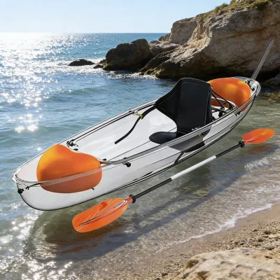 High-Impact Resistant PC Kayak Boat, Shatterproof Transparent Canoe for Outdoor Adventures, OEM Custom Logo