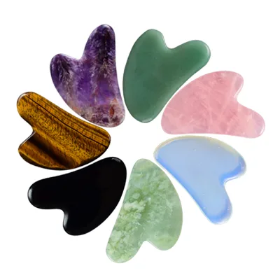 Custom Shape Guasha Scraper Rose Quartz Jade Gua Sha Massage Tool