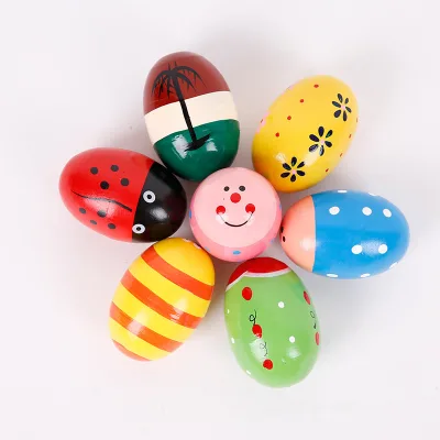 New Product Wooden Egg Shakers Maracas Animinal Shape Hand Percussion Musical Instrument Educational Learning Toys for Kids