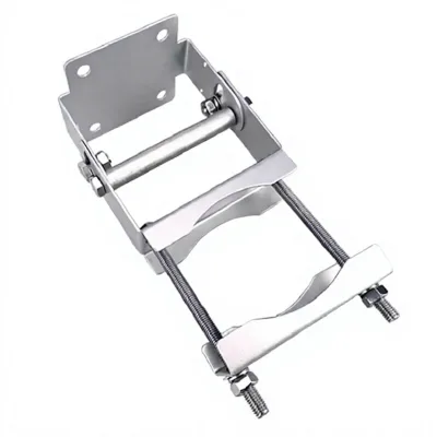 Adjustable Plate Clamp Antenna Mount 60x60mm Pole Bracket up to 80mm Galvanized Heavy Duty Tilt