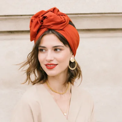 Bohemian Cross Knot Headwraps Wrinkled Turban Hat Head Scarf Elastic Headband for Women Girls Daily Wear