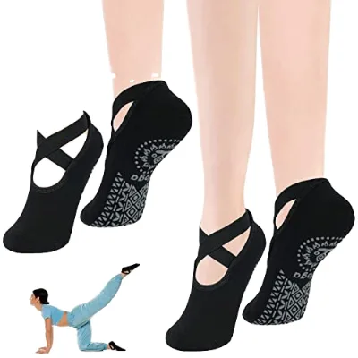 Elite BetopSocks 80% Combed Cotton Non-Slip Yoga Socks - 144N High-Density Silicone Grip Pilates Socks - Factory Direct Breat...