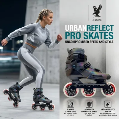 4x76mm Professional Inline Skates Carbon Fiber Base High Elastic PU Wheels Triple Lock System Freestyle Slalom Roller Shoes