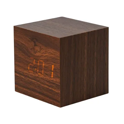 Reliable Quality Modern LED Wooden Alarm Clock Mini Electronic Digital Display Square Bedside Elegant Desk Clock