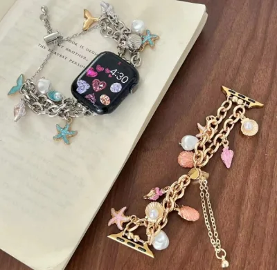 Hot Selling Mermaid Chain Alloy Strap Fashionable and Elegant Strap Suitable for Apple 1-10 Generations