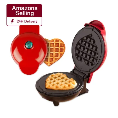 AilesTecca Personal Mini Waffle Maker 5Inch Wafelijzer Hash Browns French Toast Grilled Cheese Gaufrier Quesadilla Min Waffeleis