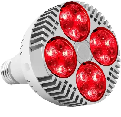 Therapy Lamp 48W 24LED Aluminum IP44 Deep Red Light Bulb 660nm Red 850nm Near-Infrared Combo Device for Skin Health Pain Relief