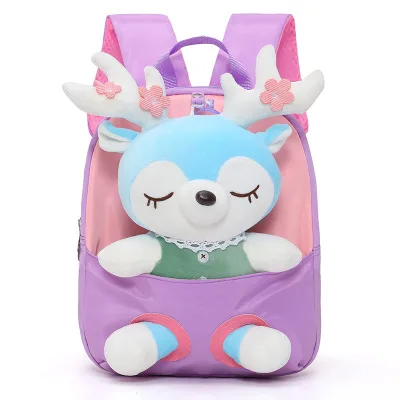 Cartoon Plush Stuffed Animal Toys Split Moose Cute Children's Small Backpack Lightweight Fashion Kawaii Products Shoulder Bag