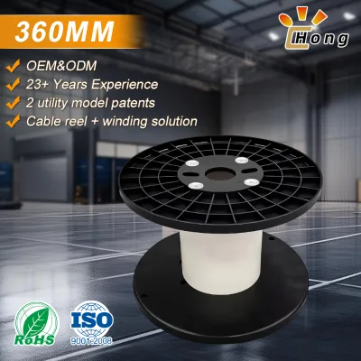 Knock-Down Plastic Spool 360mm with Screw Lock Dismountable Cable Drum Space Saving for Shipping and Storage