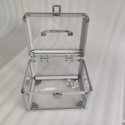 Acrylic Chest and Display Holder case Small Clear Plastic Storage Carry Case for Lip Sticks Makeup Vanity Box