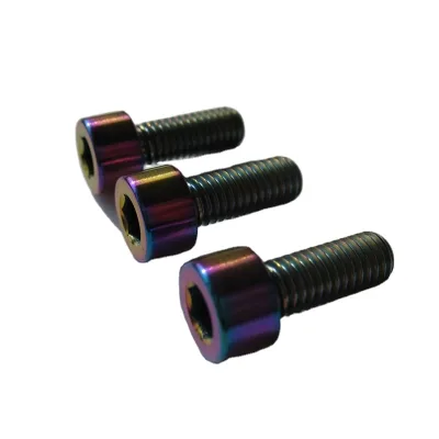 Customized Titanium DIN912 Hexagon Head Cup Head Screw Color Coating Surface Treatment for Racing Car