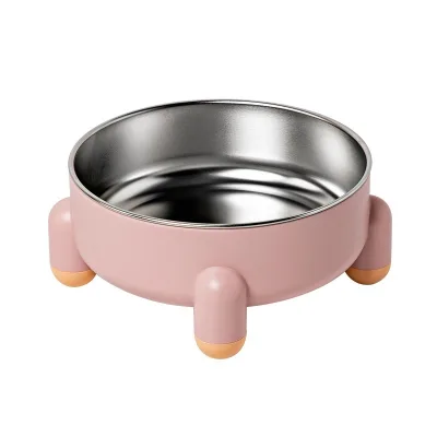 Elevated Dog Bowl Eco-Friendly Large Stainless Steel 500mL Easy-Cleaning Pet Feeding Bowl No-Slip High Foot Indoor