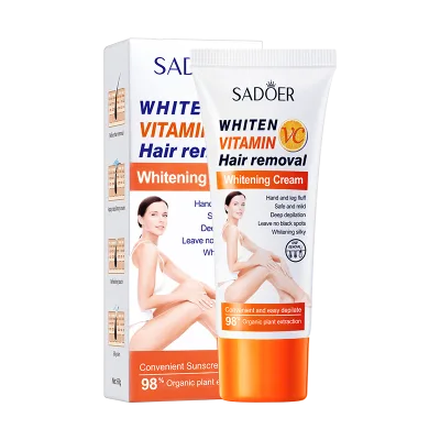 New 60g SADOER Private Label Custom Vitamin c Organic Whitening Mild Beauty Hair Removal Cream