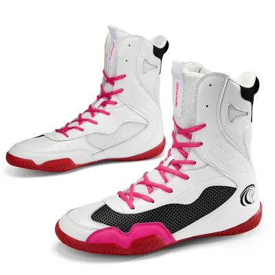 Factory Wholesale Drop-shipping Training Boxing Shoes Breathable Mesh PU Cowhide Sole Lace-up Slip Resistant for Men