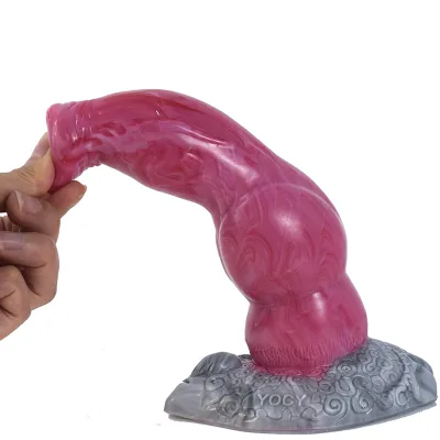YOCY Long Silicone Realistic Curly Coated Retriever Penis Sex Toys Dildos for Women Lager Monster Dog Knot Women Dildos