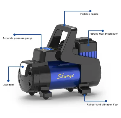 New Design Digital Strong Power Portable Inflatable air Compressor Single Cylinder Air Pump With Cigarette Lighter