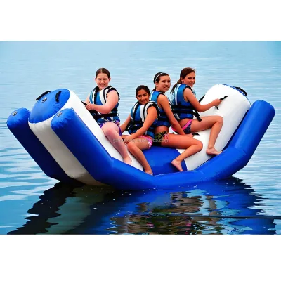 Commercial Inflatable Water Obstacle Course with Floating Inflatable Water Totter Slide for Water Sport Games