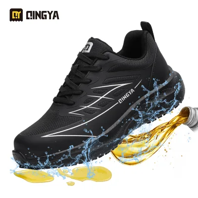 QINGYA Low Cut Slip Resistant Durable Steel Wire Fabric Upper Fly Knit Mesh Lining Rubber Outsole Chef Shoes Unisex All