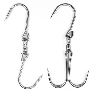 Manufacturing Rotating Tip S Shape Butcher Meat Hook 304 Stainless Steel Abattoir Hanging Meat Hook With Spin Function